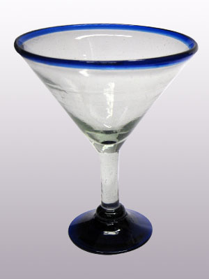 Ofertas / copas para martini con borde azul cobalto / Éste hermoso juego de copas para martini le dará un toque clásico mexicano a sus fiestas.